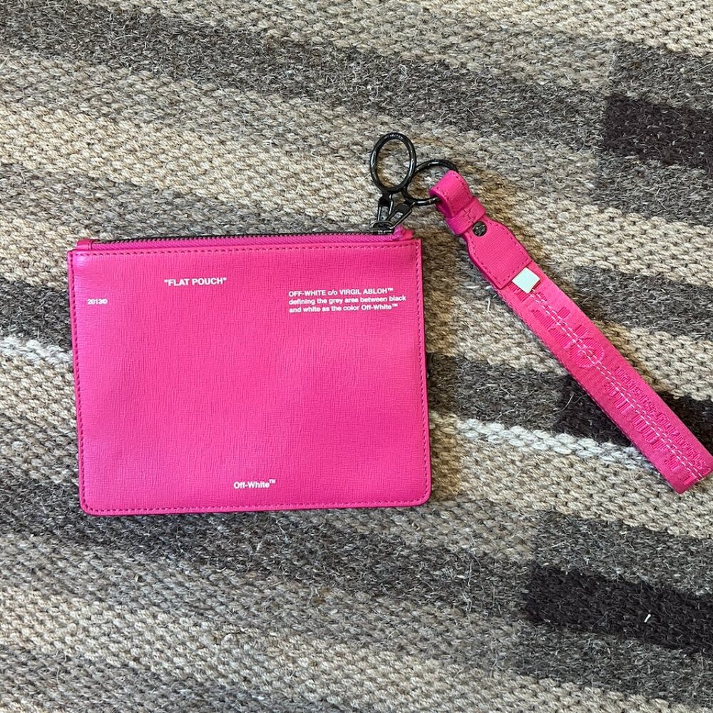 "off-white" pink wristlet